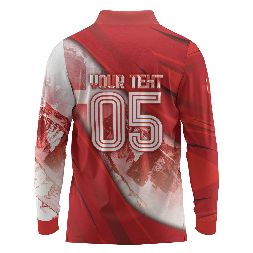 Custom Turkey Football Long Sleeve Polo Shirt Matterhorn Snow Shield