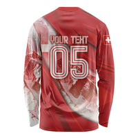 Custom Switzerland Football Long Sleeve Shirt Matterhorn Snow Shield
