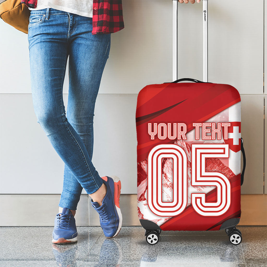 Custom Switzerland Football Luggage Cover Matterhorn Snow Shield