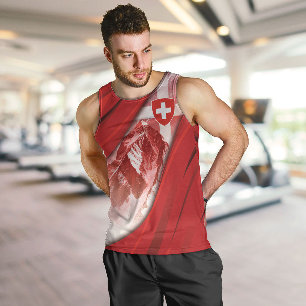 Custom Switzerland Football Men Tank Top Matterhorn Snow Shield