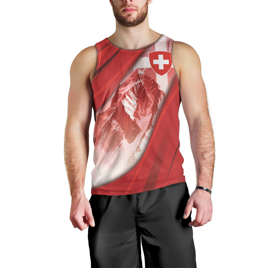 Custom Switzerland Football Men Tank Top Matterhorn Snow Shield