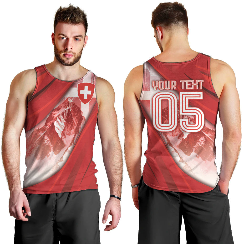 Custom Switzerland Football Men Tank Top Matterhorn Snow Shield