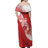 Custom Turkey Football Off Shoulder Maxi Dress Matterhorn Snow Shield
