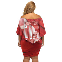 Custom Switzerland Football Off Shoulder Short Dress Matterhorn Snow Shield