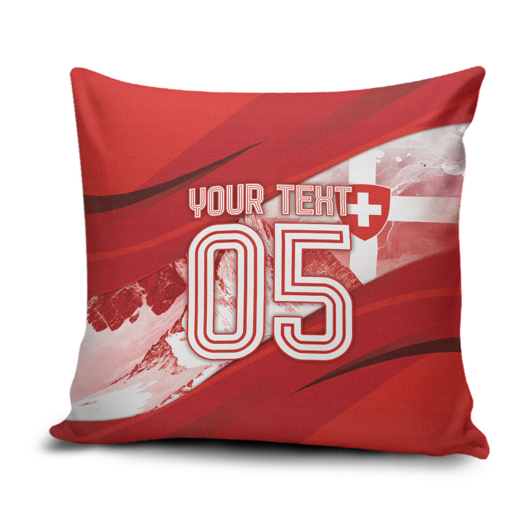 Custom Switzerland Football Pillow Cover Matterhorn Snow Shield