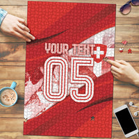Custom Switzerland Football Puzzle Matterhorn Snow Shield