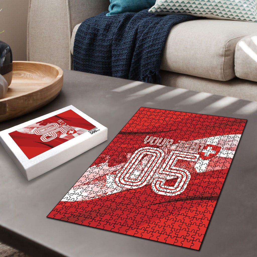 Custom Switzerland Football Puzzle Matterhorn Snow Shield