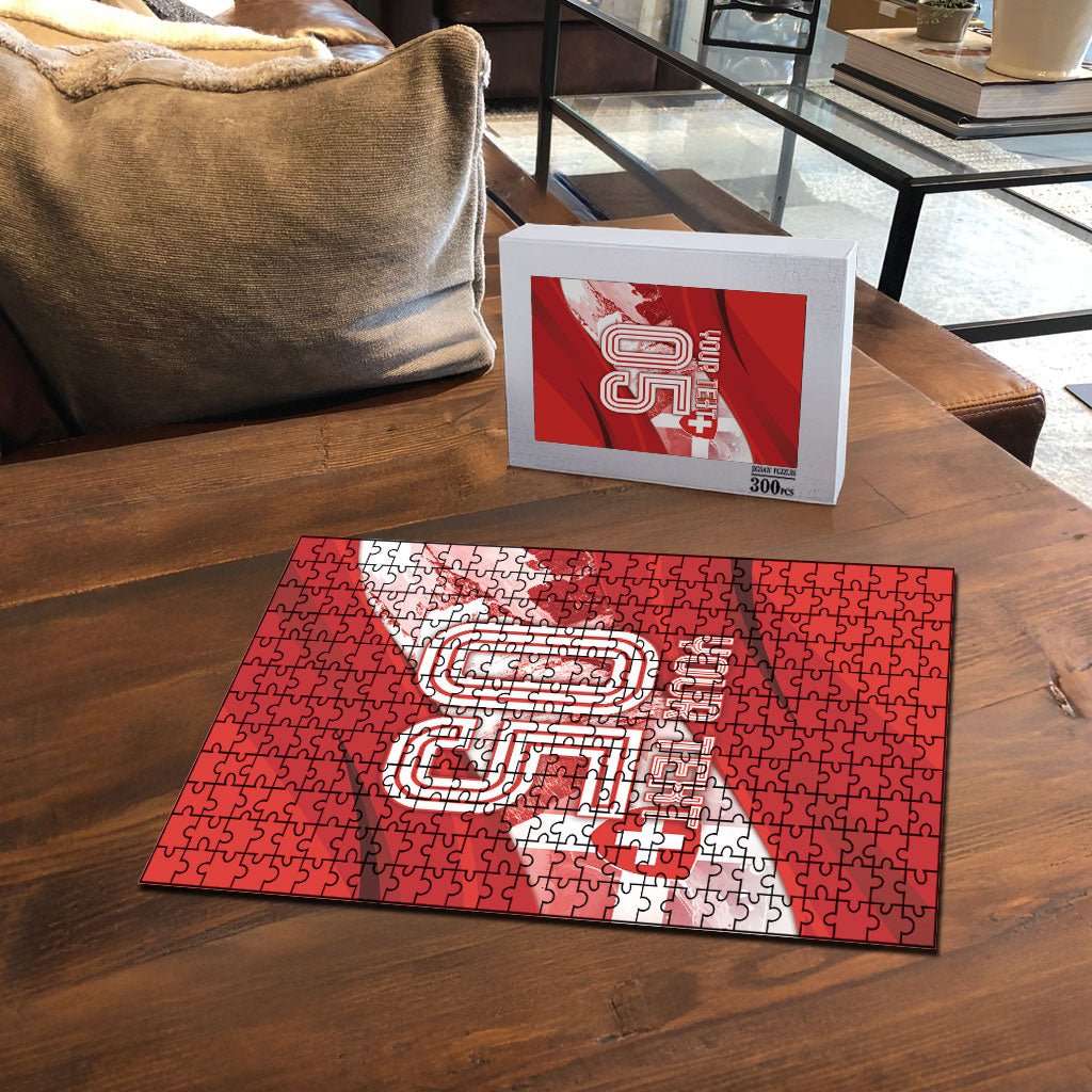 Custom Switzerland Football Puzzle Matterhorn Snow Shield