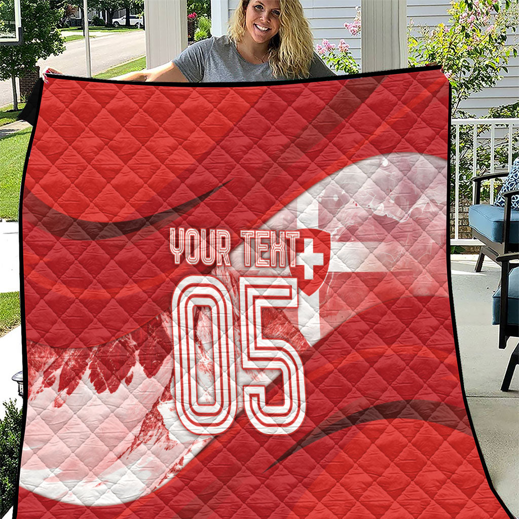 Custom Switzerland Football Quilt Matterhorn Snow Shield