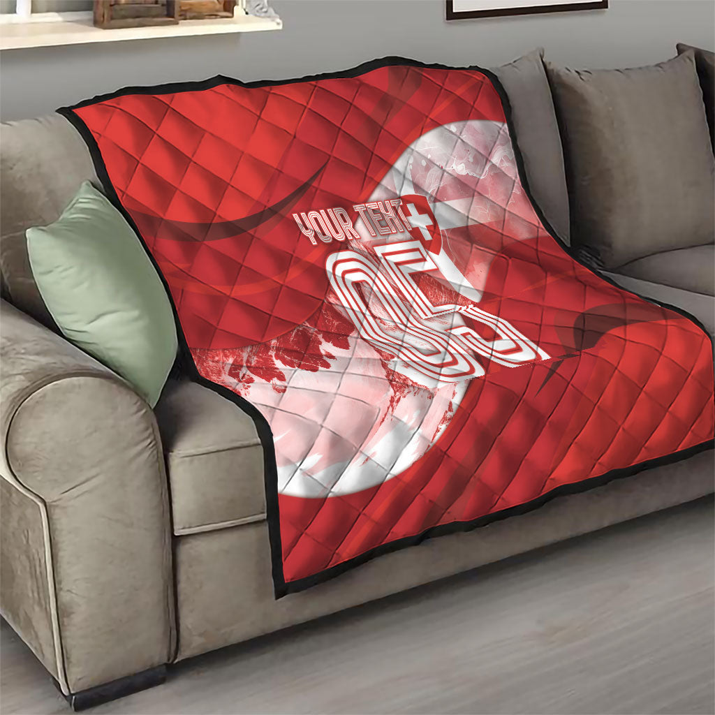 Custom Switzerland Football Quilt Matterhorn Snow Shield