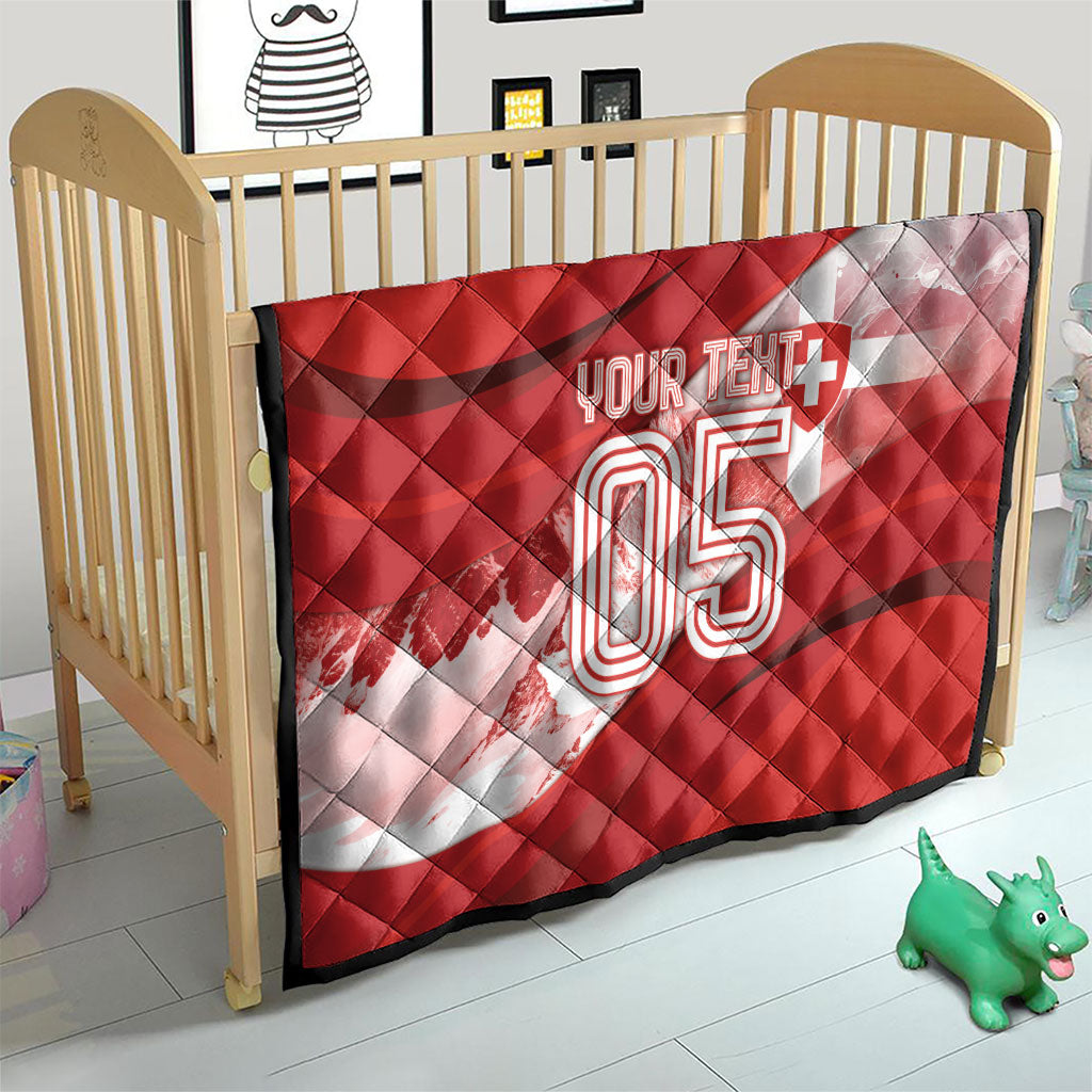 Custom Switzerland Football Quilt Matterhorn Snow Shield