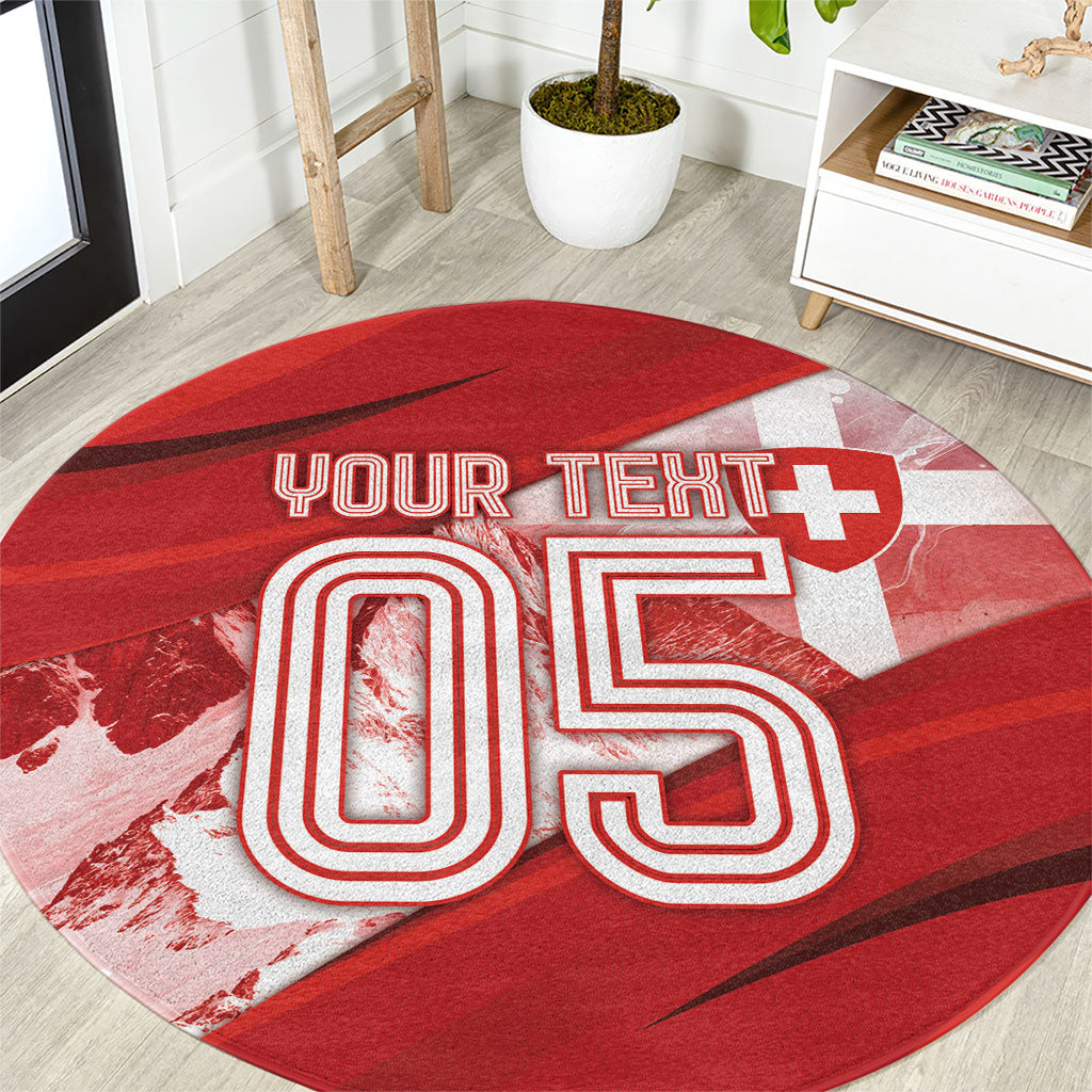 Custom Turkey Football Round Carpet Matterhorn Snow Shield