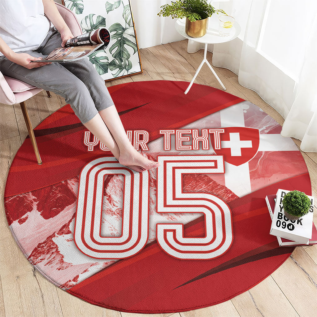 Custom Turkey Football Round Carpet Matterhorn Snow Shield