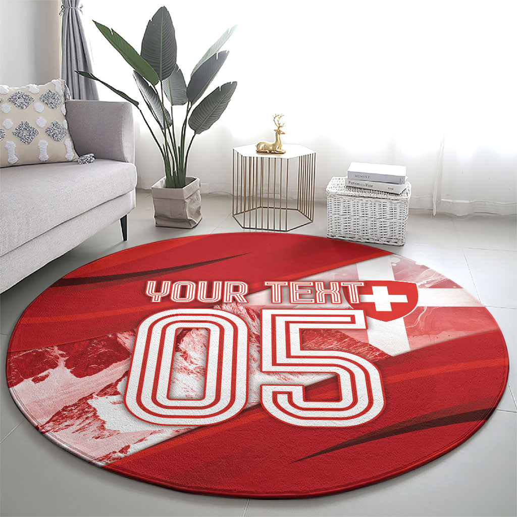 Custom Turkey Football Round Carpet Matterhorn Snow Shield