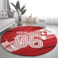 Custom Turkey Football Round Carpet Matterhorn Snow Shield