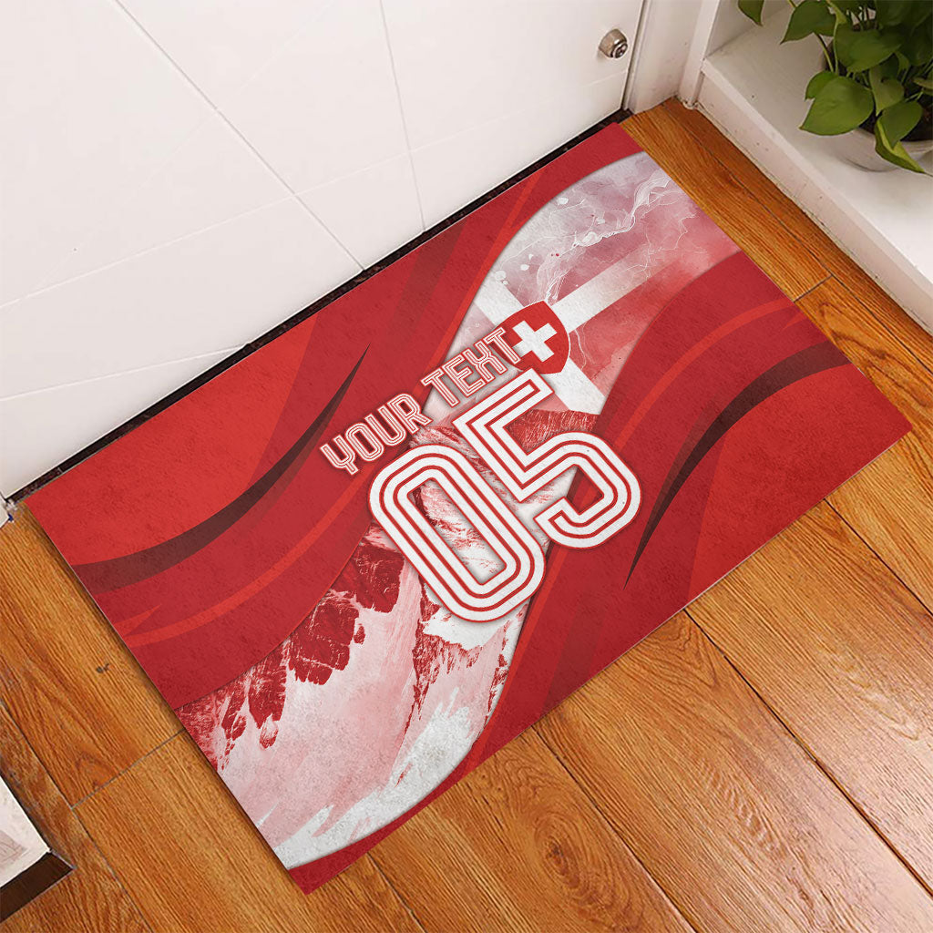 Custom Switzerland Football Rubber Doormat Matterhorn Snow Shield