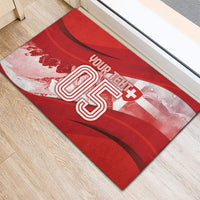 Custom Switzerland Football Rubber Doormat Matterhorn Snow Shield