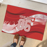 Custom Switzerland Football Rubber Doormat Matterhorn Snow Shield
