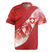 Custom Switzerland Football Rugby Jersey Matterhorn Snow Shield