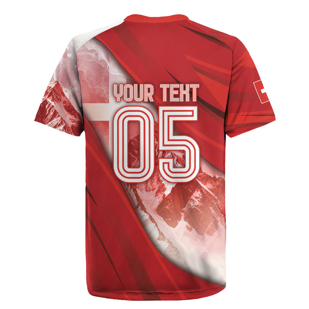 Custom Switzerland Football Rugby Jersey Matterhorn Snow Shield