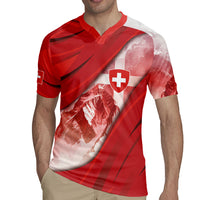 Custom Switzerland Football Rugby Jersey Matterhorn Snow Shield