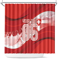Custom Switzerland Football Shower Curtain Matterhorn Snow Shield