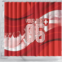 Custom Switzerland Football Shower Curtain Matterhorn Snow Shield