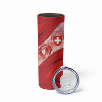 Custom Switzerland Football Skinny Tumbler Matterhorn Snow Shield