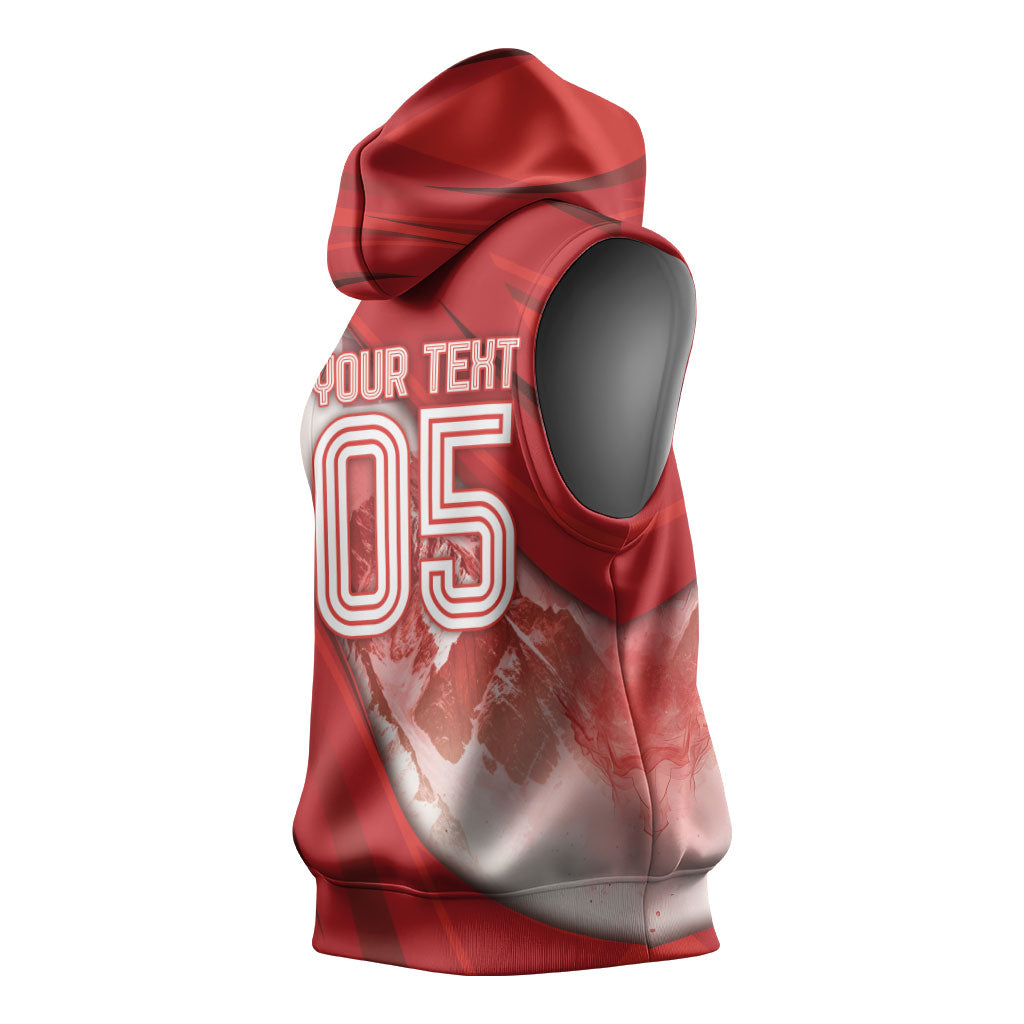 Custom Switzerland Football Sleeveless Hoodie Matterhorn Snow Shield