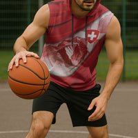 Custom Switzerland Football Sleeveless Hoodie Matterhorn Snow Shield