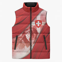 Custom Switzerland Football Sleeveless Puffer Jacket Matterhorn Snow Shield