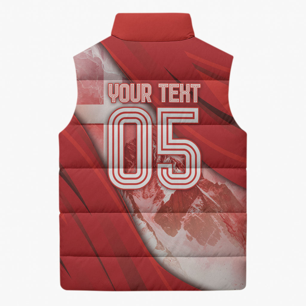 Custom Switzerland Football Sleeveless Puffer Jacket Matterhorn Snow Shield
