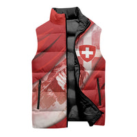 Custom Switzerland Football Sleeveless Puffer Jacket Matterhorn Snow Shield