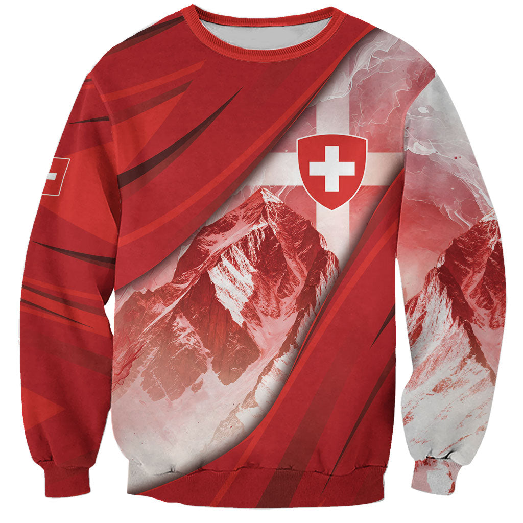 Custom Switzerland Football Sweatshirt Matterhorn Snow Shield