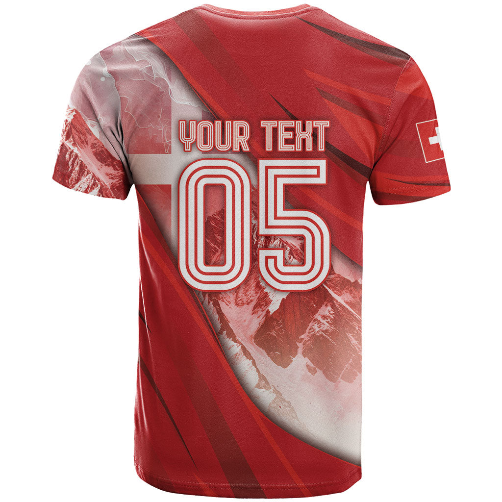 Custom Switzerland Football T Shirt Matterhorn Snow Shield