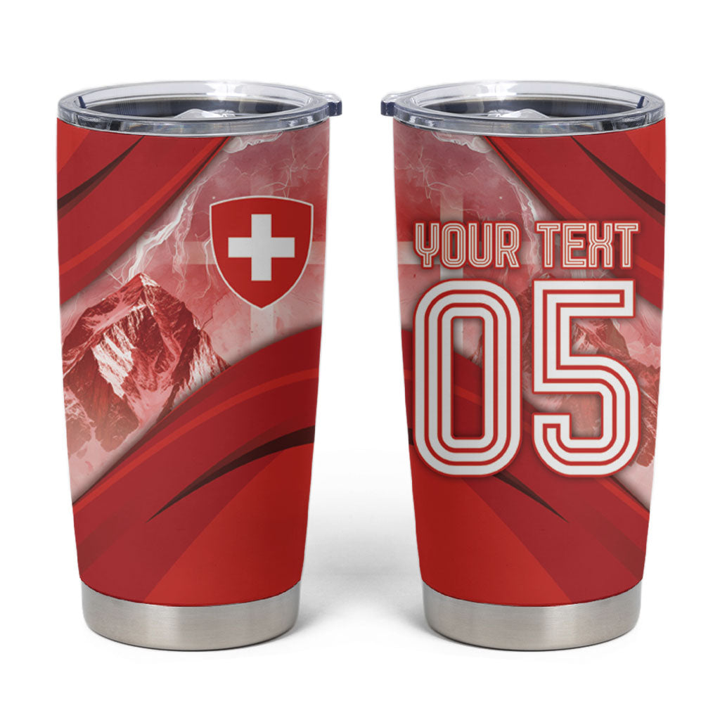 Custom Switzerland Football Tumbler Cup Matterhorn Snow Shield