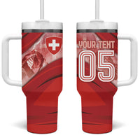 Custom Switzerland Football Tumbler With Handle Matterhorn Snow Shield