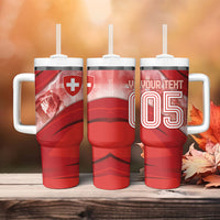 Custom Switzerland Football Tumbler With Handle Matterhorn Snow Shield