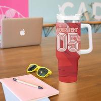 Custom Switzerland Football Tumbler With Handle Matterhorn Snow Shield