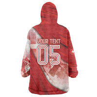 Custom Switzerland Football Wearable Blanket Hoodie Matterhorn Snow Shield