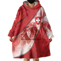 Custom Switzerland Football Wearable Blanket Hoodie Matterhorn Snow Shield