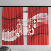 Custom Switzerland Football Window Curtain Matterhorn Snow Shield