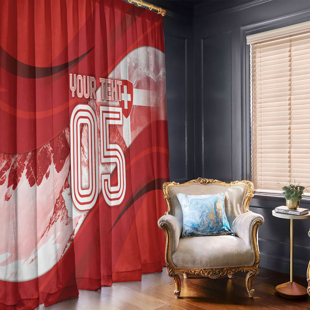 Custom Switzerland Football Window Curtain Matterhorn Snow Shield