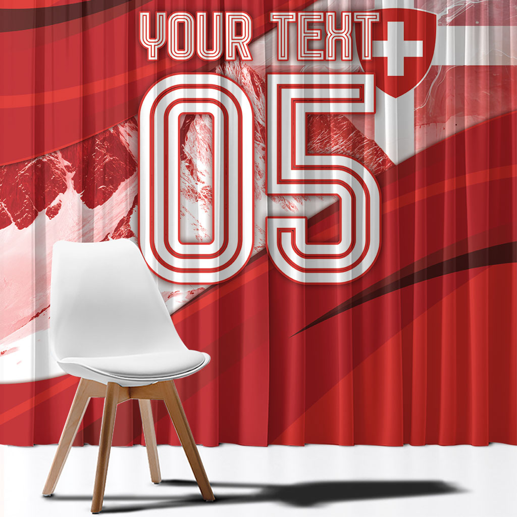Custom Switzerland Football Window Curtain Matterhorn Snow Shield