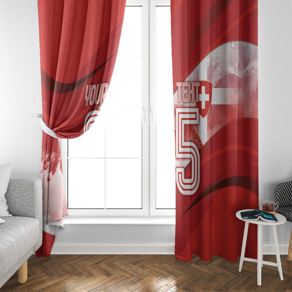Custom Switzerland Football Window Curtain Matterhorn Snow Shield
