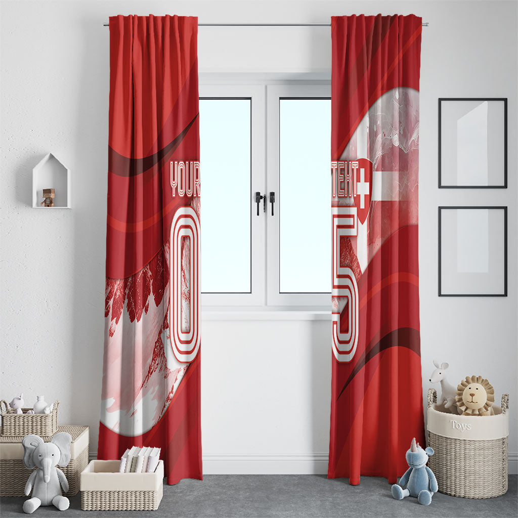 Custom Switzerland Football Window Curtain Matterhorn Snow Shield
