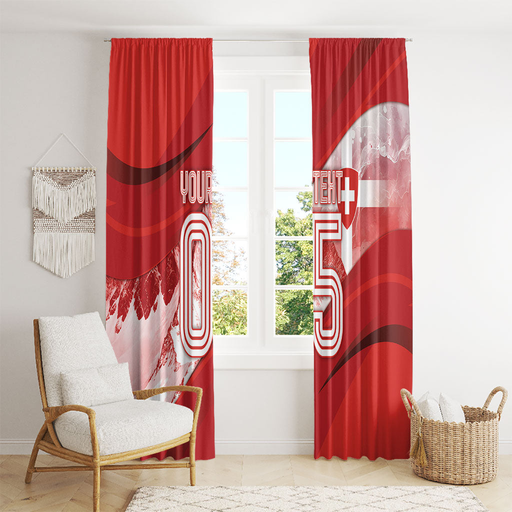 Custom Switzerland Football Window Curtain Matterhorn Snow Shield