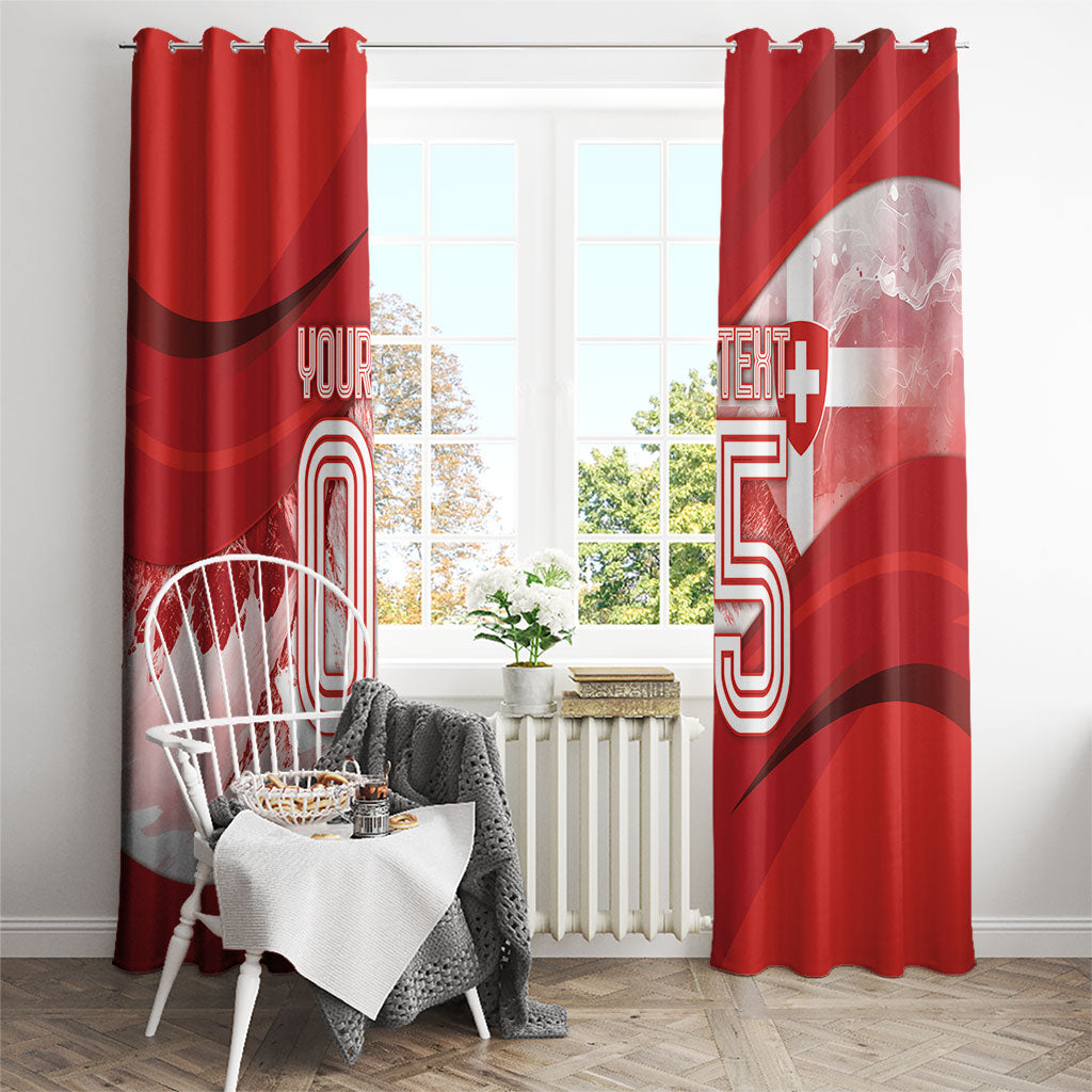 Custom Switzerland Football Window Curtain Matterhorn Snow Shield