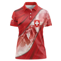 Custom Switzerland Football Women Polo Shirt Matterhorn Snow Shield