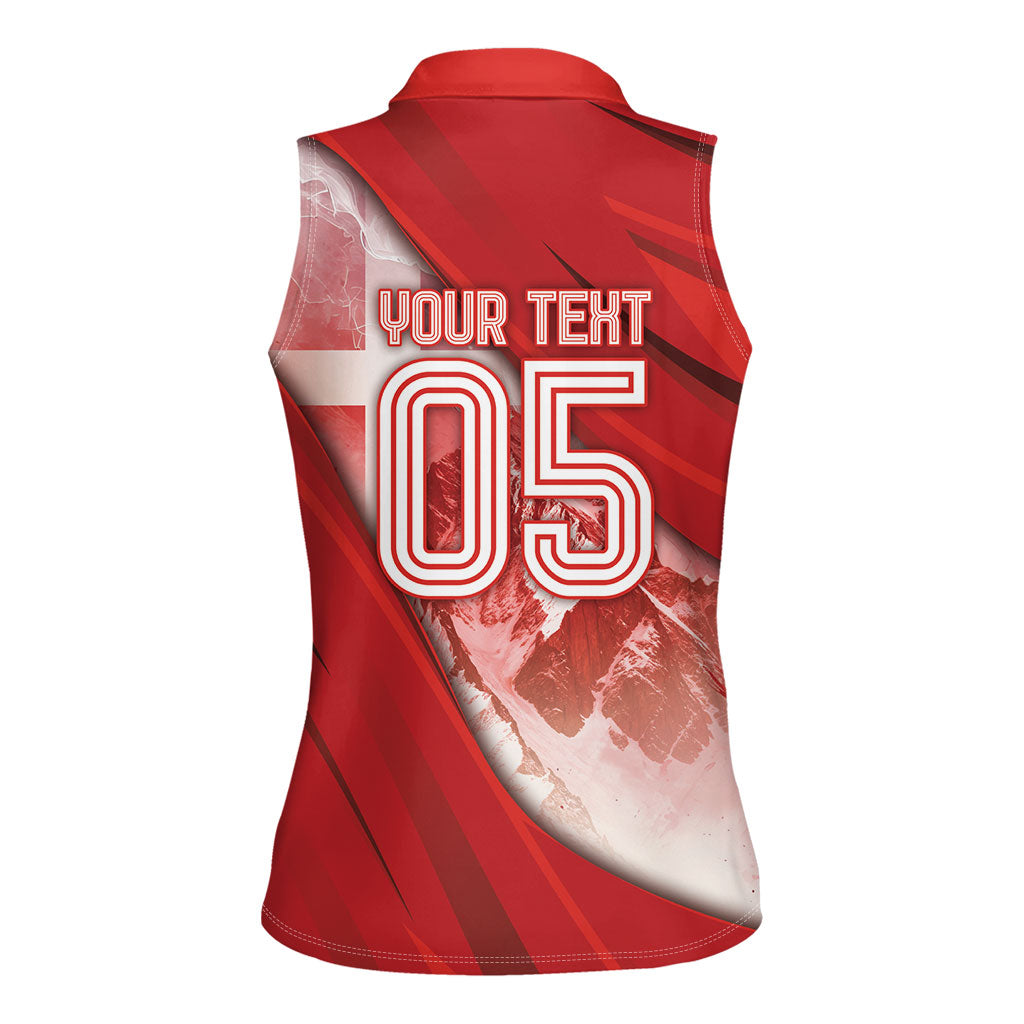 Custom Turkey Football Women Sleeveless Polo Shirt Matterhorn Snow Shield